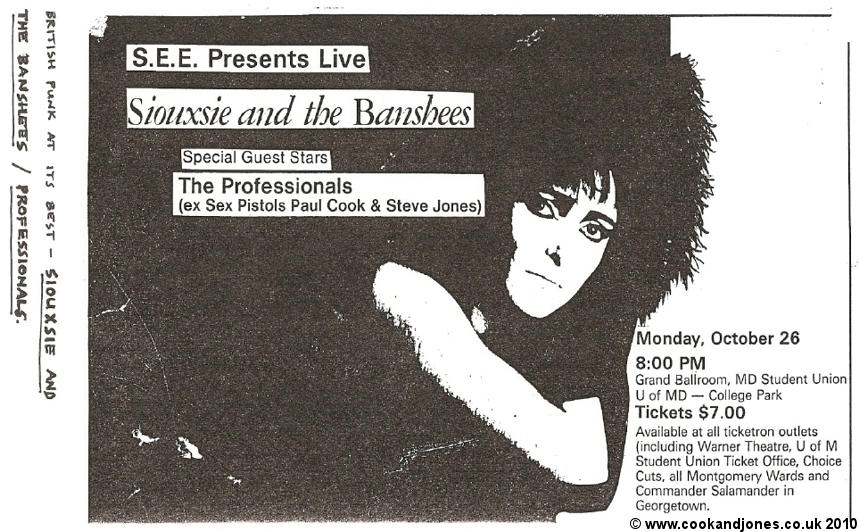 Professionals and Siouxsie October 1981